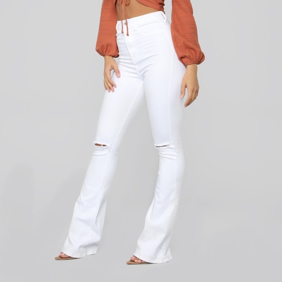 Fashion Nova Denim - Fashion Nova White Flare jeans